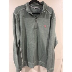 Tommy Bahama Sweatshirt Mens XL Green Tobago Bay Half Zip Pullover Logo